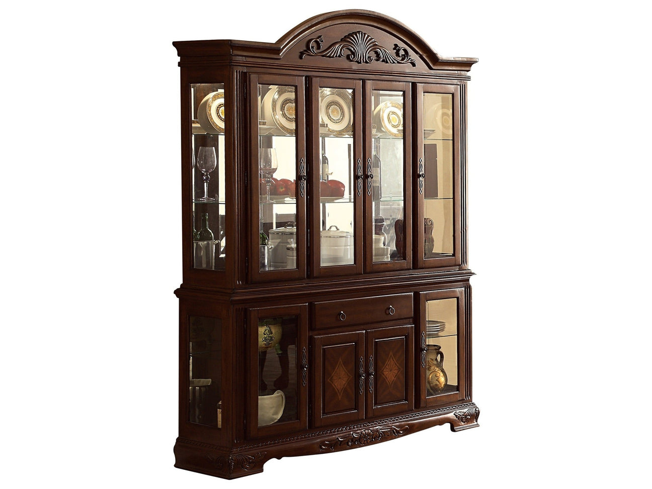 Norwich Dark Cherry Buffet & Hutch - Ornate Home