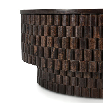Norwood Bark Brown Round Coffee Table - Ornate Home