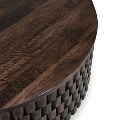 Norwood Bark Brown Round Coffee Table - Ornate Home