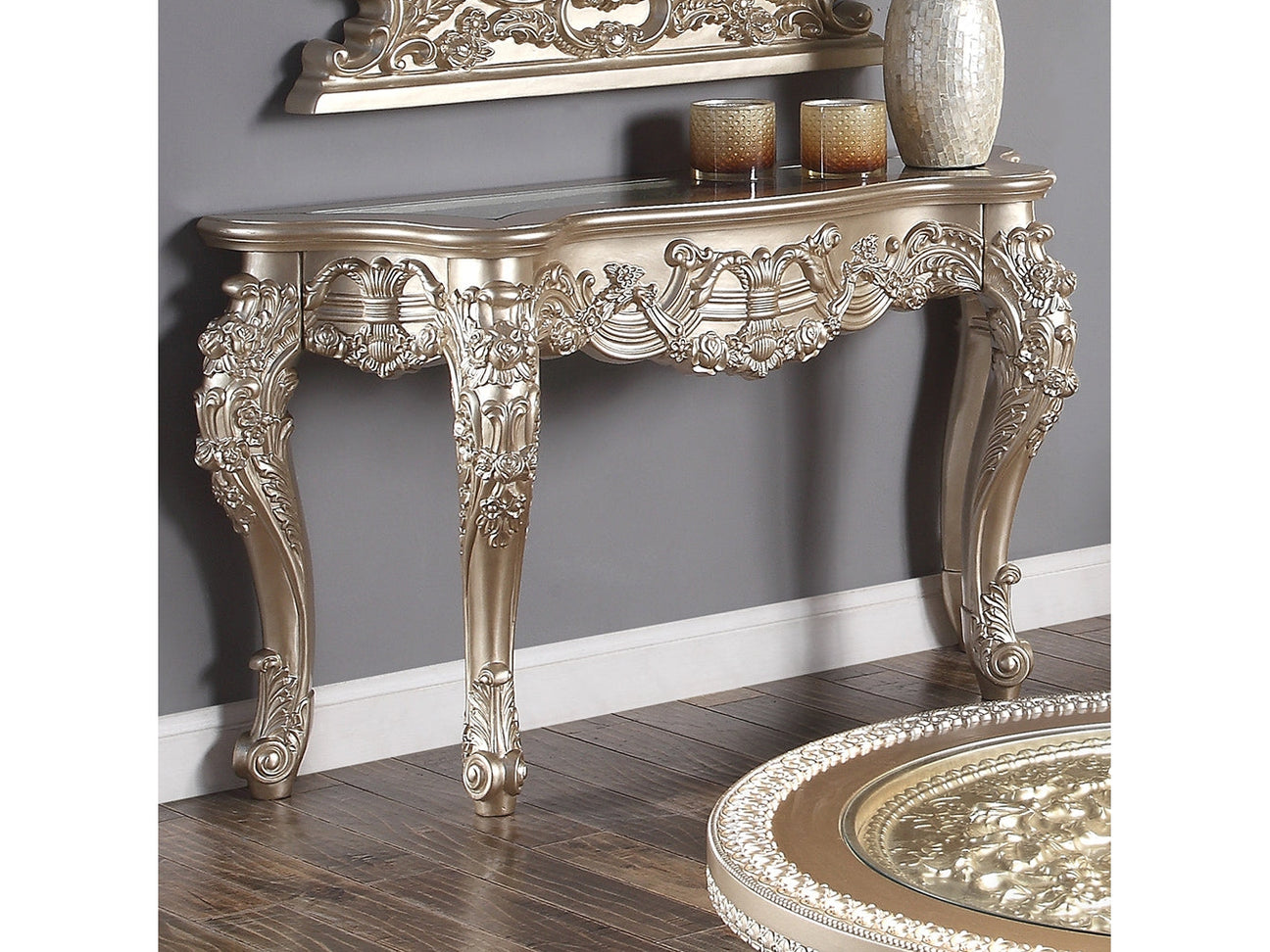 Norwood Champagne Console Table  / HD-328C - Ornate Home