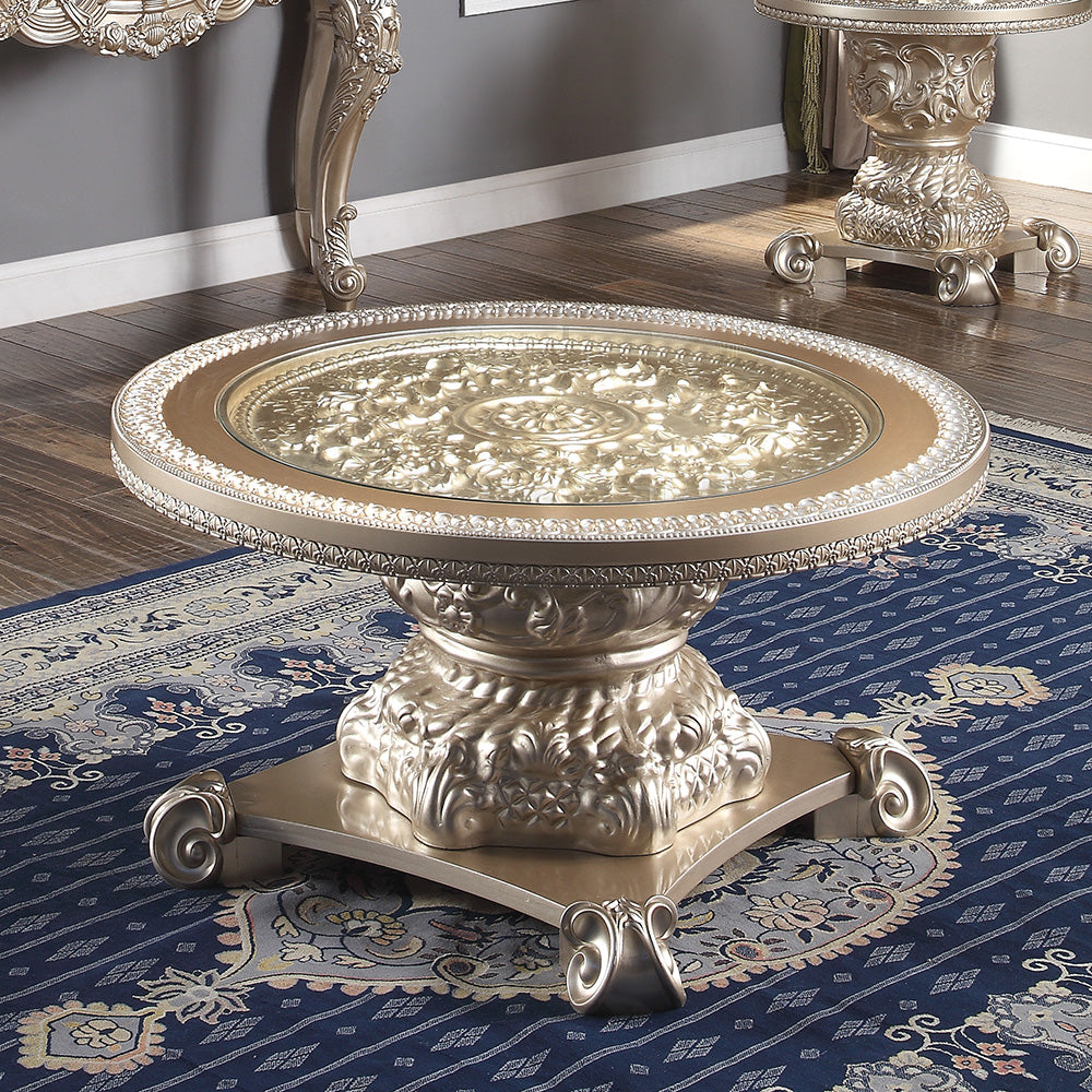 Norwood Champagne Gold 3pc Coffee Table Set  / HD-328C - Ornate Home
