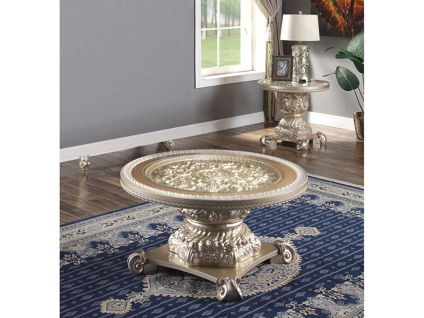 Norwood Cherry 3pc Coffee Table Set  / HD-328C - Ornate Home