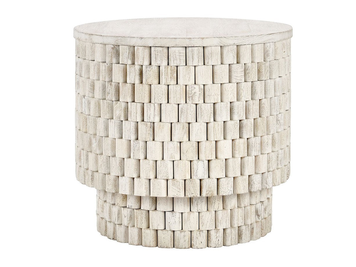 Norwood Cream 25" Round End Table - Ornate Home