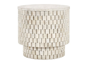 Norwood Cream 25" Round End Table - Ornate Home