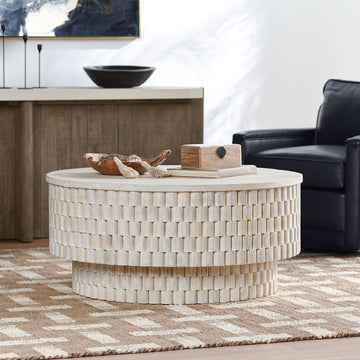 Norwood Cream Round Coffee Table - Ornate Home