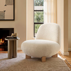 Norwood Fawn Faux Mohair Bean Shaped Accent Chair - Ornate Home