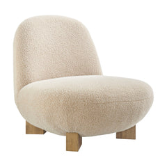 Norwood Fawn Faux Mohair Bean Shaped Accent Chair - Ornate Home