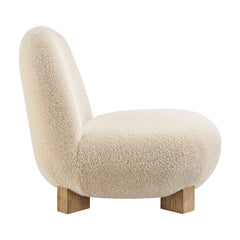 Norwood Fawn Faux Mohair Bean Shaped Accent Chair - Ornate Home