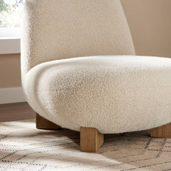 Norwood Fawn Faux Mohair Bean Shaped Accent Chair - Ornate Home