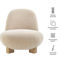 Norwood Fawn Faux Mohair Bean Shaped Accent Chair - Ornate Home