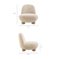 Norwood Fawn Faux Mohair Bean Shaped Accent Chair - Ornate Home