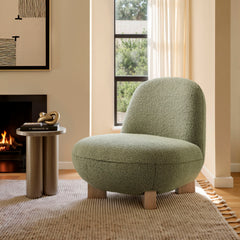 Norwood Moss Faux Mohair Bean Shaped Accent Chair - Ornate Home