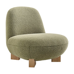 Norwood Moss Faux Mohair Bean Shaped Accent Chair - Ornate Home