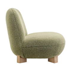 Norwood Moss Faux Mohair Bean Shaped Accent Chair - Ornate Home