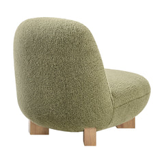 Norwood Moss Faux Mohair Bean Shaped Accent Chair - Ornate Home