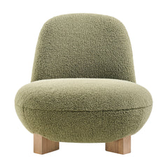 Norwood Moss Faux Mohair Bean Shaped Accent Chair - Ornate Home