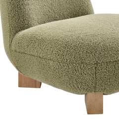 Norwood Moss Faux Mohair Bean Shaped Accent Chair - Ornate Home