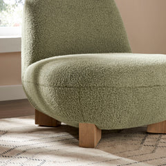 Norwood Moss Faux Mohair Bean Shaped Accent Chair - Ornate Home