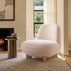 Norwood Petal Faux Mohair Bean Shaped Accent Chair - Ornate Home