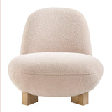 Norwood Petal Faux Mohair Bean Shaped Accent Chair - Ornate Home