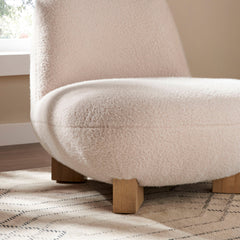 Norwood Petal Faux Mohair Bean Shaped Accent Chair - Ornate Home