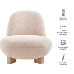 Norwood Petal Faux Mohair Bean Shaped Accent Chair - Ornate Home