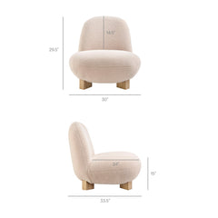 Norwood Petal Faux Mohair Bean Shaped Accent Chair - Ornate Home