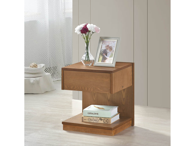 Nottingham Wire-Brushed Brown End Table with USB Port - Ornate Home