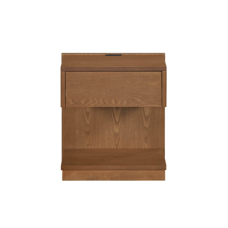 Nottingham Wire-Brushed Brown End Table with USB Port - Ornate Home