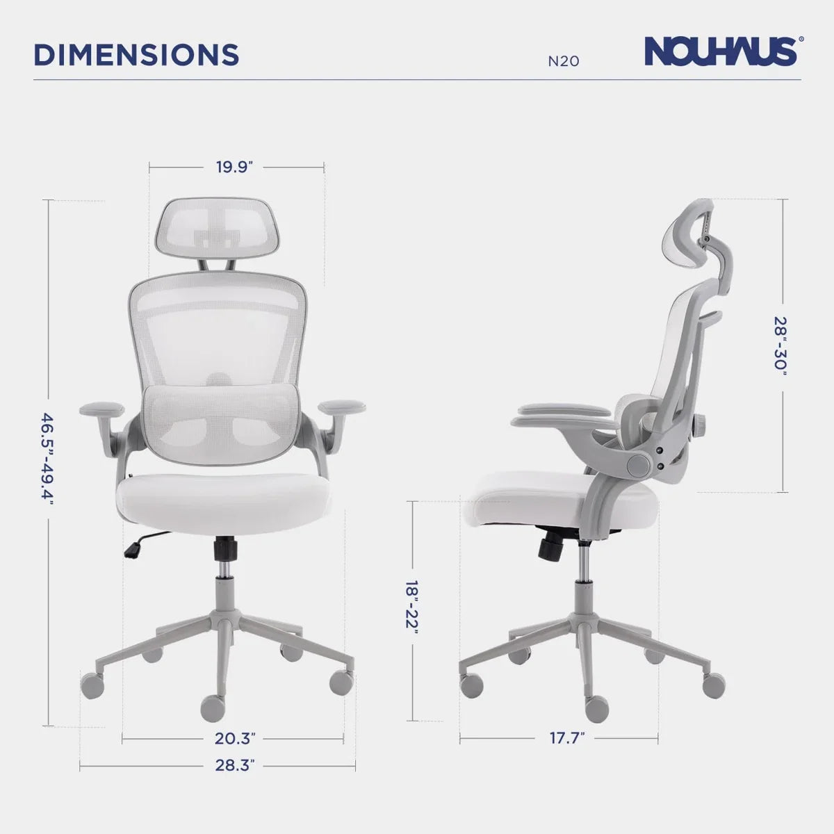 NOUHAUS ErgoFit Ergonomic Mesh Office Chair