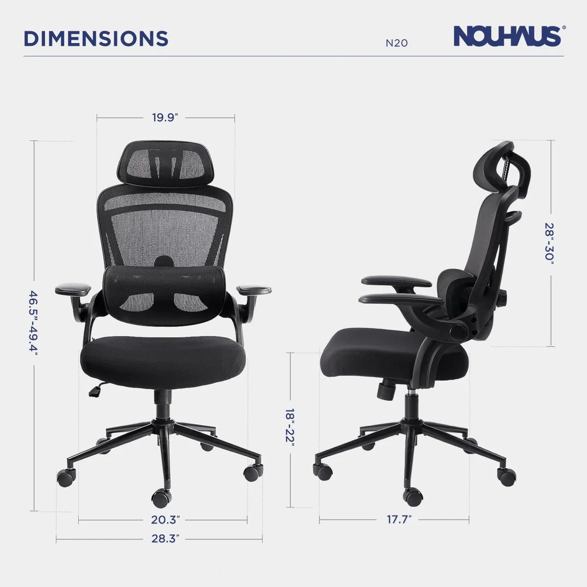 NOUHAUS ErgoFit Ergonomic Mesh Office Chair
