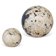 Nouveau Black/White Indoor-Outdoor Spheres (Set of 2) - Ornate Home