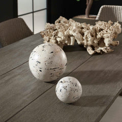 Nouveau Black/White Indoor-Outdoor Spheres (Set of 2) - Ornate Home