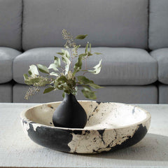 Nouveau Black/White Limestone Bowl - Ornate Home