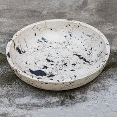 Nouveau Black/White Limestone Bowl - Ornate Home