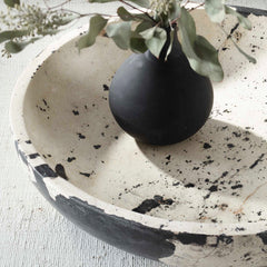 Nouveau Black/White Limestone Bowl - Ornate Home