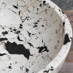 Nouveau Black/White Limestone Bowl - Ornate Home