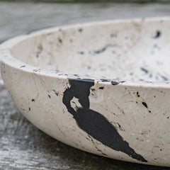 Nouveau Black/White Limestone Bowl - Ornate Home