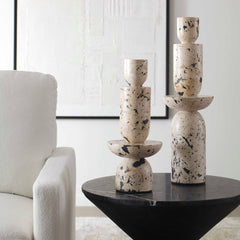 Nouveau Tower Black/White Sculptures (Set of 2) - Ornate Home