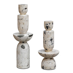Nouveau Tower Black/White Sculptures (Set of 2) - Ornate Home