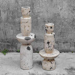 Nouveau Tower Black/White Sculptures (Set of 2) - Ornate Home