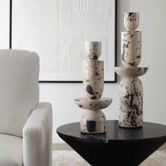 Nouveau Tower Black/White Sculptures (Set of 2) - Ornate Home