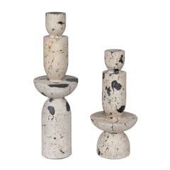 Nouveau Tower Black/White Sculptures (Set of 2) - Ornate Home
