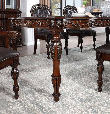 Nouvelle Brown Cherry 7 Pc. Dining Room Set - Ornate Home