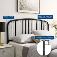Nova Black Metal Twin Headboard - Ornate Home