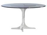 Nova Clear/Polished Stainless Steel Dining Table - Ornate Home