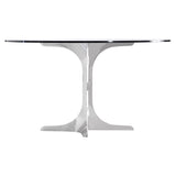 Nova Clear/Polished Stainless Steel Dining Table - Ornate Home