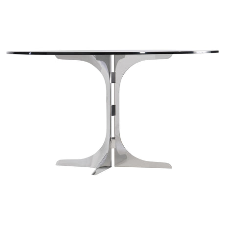 Nova Clear/Polished Stainless Steel Dining Table - Ornate Home