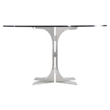 Nova Clear/Polished Stainless Steel Dining Table - Ornate Home