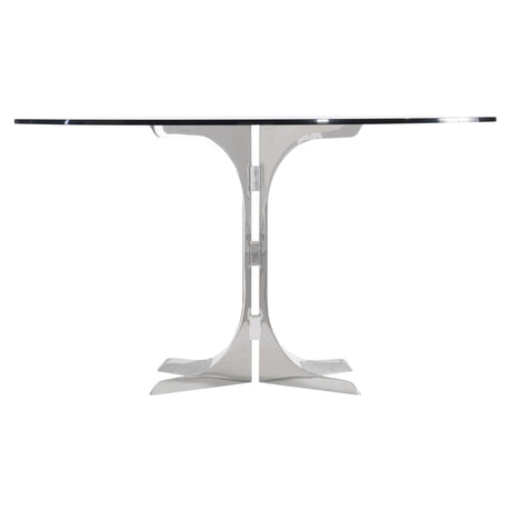 Nova Clear/Polished Stainless Steel Dining Table - Ornate Home
